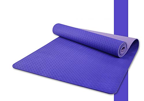 B/H Esterilla Deporte Antideslizante Ecológica,Estera de Yoga TPE Bicolor con patrón de Cola de fénix-VS_183 * 66 * 0.6cm,Yoga Mat para Pilates Yoga Fitness