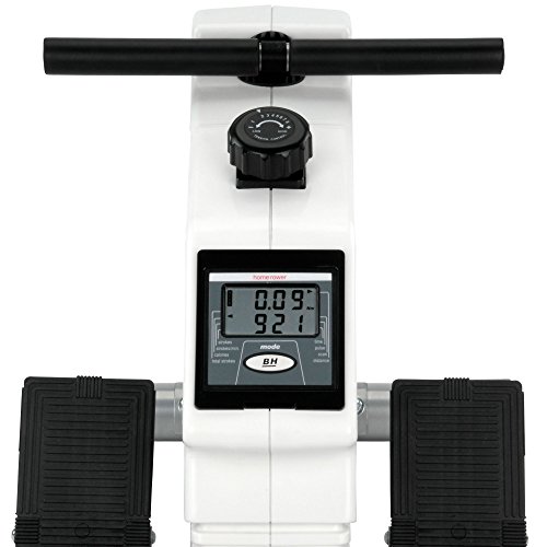 BH Fitness - Aquo R308, Remo plegable, con pantallla LCD, volante inercia 5.5 kg, Blanco