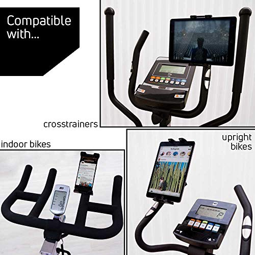BH Fitness – Soporte para Smartphone y Tablet para Máquinas de Fitness 0190906 – Regulable Entre 4,7 y 13 Pulgadas