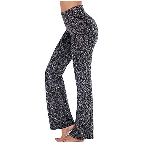 B/H Polainas para Running Pilates Fitness,Pantalones de Yoga de Pierna Ancha y Cintura Alta, Pantalones de Yoga elásticos Casuales-Ion Grey_XXL,Ideal para Danza Correr Trotar Ejercicio