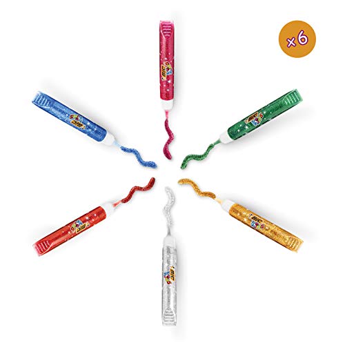 BIC Kids Maletín de colores - 12 Ceras Blandas para Colorear /12 rotuladores de colores Magic /6 Tubos de Pegamento con Purpurina y 1 Póster para Colorear