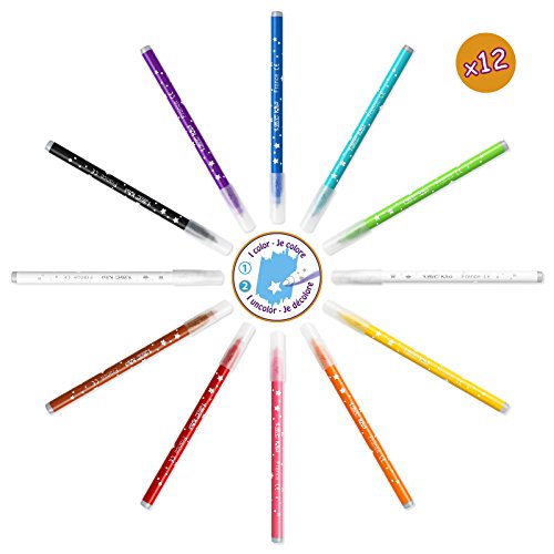 BIC Kids Maletín de colores - 12 Ceras Blandas para Colorear /12 rotuladores de colores Magic /6 Tubos de Pegamento con Purpurina y 1 Póster para Colorear