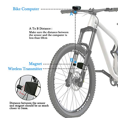 Bicicleta Cuentakilómetros, Ciclocomputador Ordenador Para Bicicleta Impermeable Velocímetro Inalámbrico de Bicicleta para bicicleta, odómetro de bicicleta con Retroiluminac múltiples Funciones