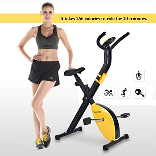 Bicicleta de ejercicios Bicicleta Giratoria Hogar Mini Bicicleta Plegable para Adelgazar Equipamiento De Ejercicios para Gimnasio Equipo Multifuncional para Ejercicios (Color : Yellow)