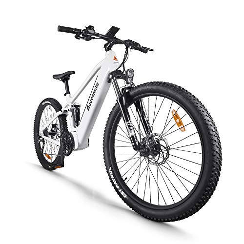 Bicicleta de montaña eléctrica de 27,5 pulgadas, motor eléctrico central BAFANG 48V 750W, con batería de litio extraíble de 12,8 Ah, sistema de frenos de doble disco de suspensión completa Shimano 9