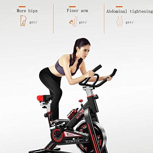 Bicicleta De Spinning Bicicleta De Ejercicio Para El Hogar, Bicicleta De Ciclo Silencioso Transmisión Por Correa Con Manillar Ajustable Asiento Volante Cromado Monitor De 5 Funciones Fitness Bike