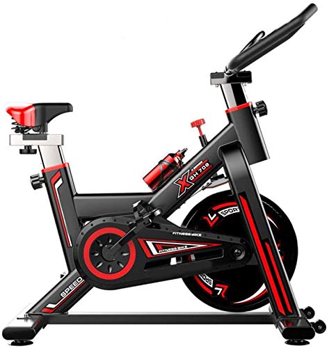 Bicicleta De Spinning Bicicleta De Ejercicio Para El Hogar, Bicicleta De Ciclo Silencioso Transmisión Por Correa Con Manillar Ajustable Asiento Volante Cromado Monitor De 5 Funciones Fitness Bike