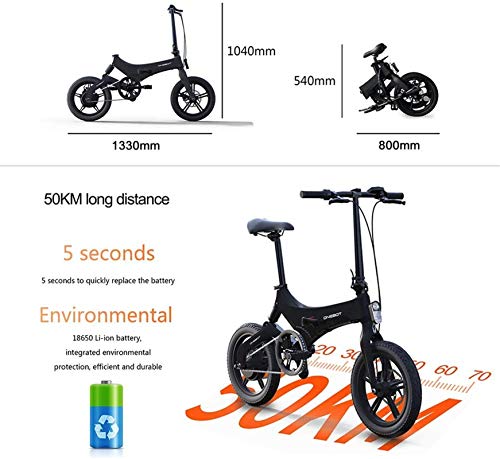 Bicicleta Duradera, Bicicletas eléctricas, Bicicletas Plegables Bicicleta eléctrica Bicicleta eléctrica 250W Motor eléctrico Bicicletas de ciclomotor for Adultos Mujeres Hombre Hybrid