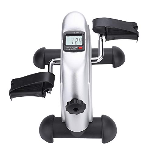 Bicicleta Estática Ajustable Mini, Fitness Pedales de Casa Movimiento Entrenador del Brazo y Pierna con Monitor LCD Ajustable Resistencia Bicicleta Fitness Bicicleta Entrenamiento