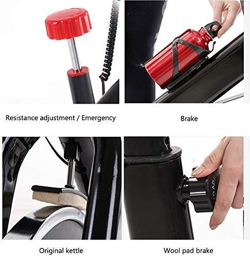 Bicicleta estática ciclismo de interior, pantalla electrónica LCD lee el tiempo, etc., manillar ajustable Resistencia del asiento, bicicleta de giro electromagnética para el hogar con rueda móvil po