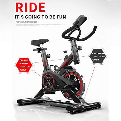 Bicicleta EstáTica De Interior Bicicleta EstáTica Deportes De Interior Bicicleta Resistencia Regulable, Bici De Entrenamiento Fitness, PulsóMetro Y Pantalla LED,Negro