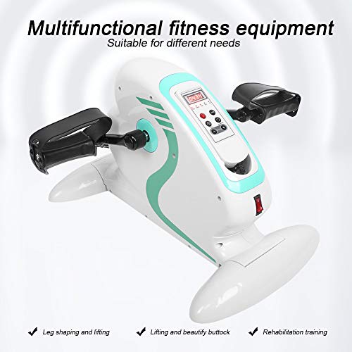 Bicicleta estática de rehabilitación, Ajuste Continuo Mini Bicicleta estática Ejercitador Sentado Bicicleta de Pedal estacionaria para piernas y Brazos Ciclismo con Monitor LED