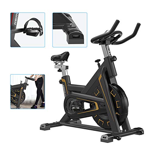 Bicicleta estática para casa, bicicleta de spinning, resistencia ajustable, sillín ajustable, carga máxima de 150 kg, robusta y funcional