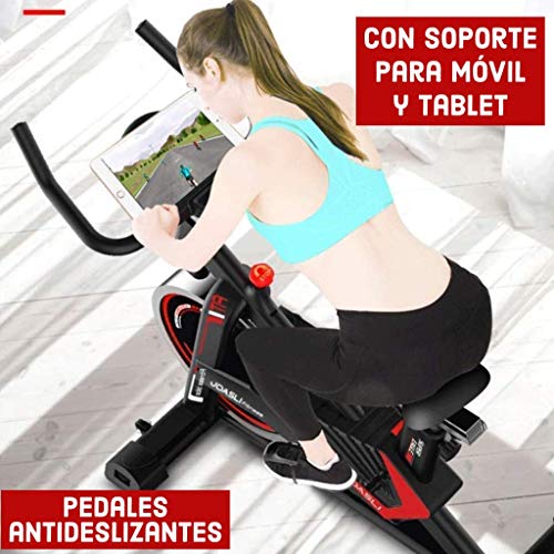 Bicicleta Spinning Perpetual Fitness Bici Estática Indoor Volante Inercia 9KG Resistencia Ajustable Monitor LCD Gimnasio Ejercicio y Entrenamiento Casa Hombre Mujer