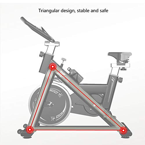 Bicicleta Spinning Profesional,Indoor Cycling LCD Pantalla Electronica Sensor de Frecuencia Cardiaca,Resistencia Variable Asiento Manillar Ajustables Bicicleta Estatica de Carga 150kg Con Hervidor