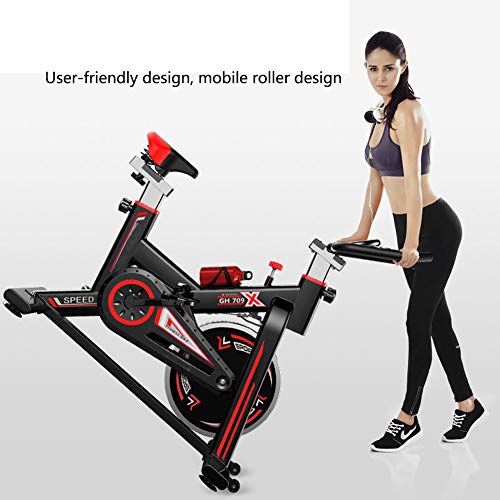 Bicicleta Spinning Profesional,Indoor Cycling LCD Pantalla Electronica Sensor de Frecuencia Cardiaca,Resistencia Variable Asiento Manillar Ajustables Bicicleta Estatica de Carga 150kg Con Hervidor