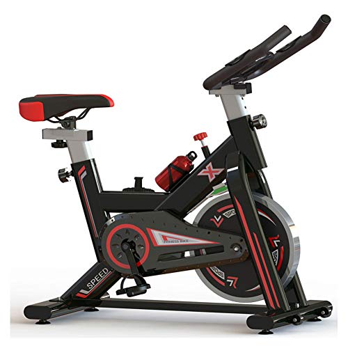 Bicicleta Spinning Profesional,Indoor Cycling LCD Pantalla Electronica Sensor de Frecuencia Cardiaca,Resistencia Variable Asiento Manillar Ajustables Bicicleta Estatica de Carga 150kg Con Hervidor