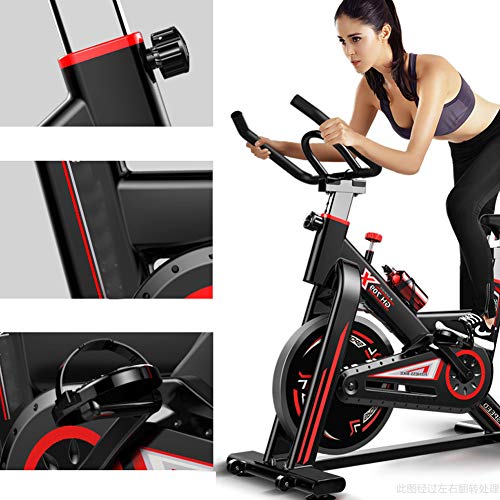 Bicicleta Spinning Profesional,Indoor Cycling LCD Pantalla Electronica Sensor de Frecuencia Cardiaca,Resistencia Variable Asiento Manillar Ajustables Bicicleta Estatica de Carga 150kg Con Hervidor