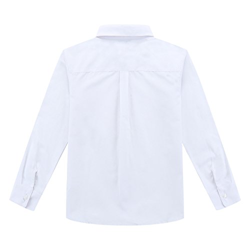 Bienzoe Niño Uniforme Escolar Manga Larga Oxford Camisa Blanco 12 Bienzoe Niño Uniforme Escolar Manga Larga Oxford Camisa Blanco 12