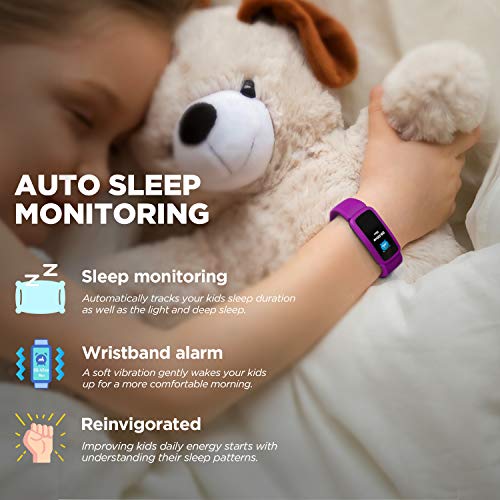 BIGGERFIVE Vigor Pulsera Actividad Inteligente Reloj Inteligente para Niños Niñas Mujer, Impermeable IP68 Deportivo Smartwatch con Podómetro Pulsómetros Monitor de Sueño Contador de Caloría