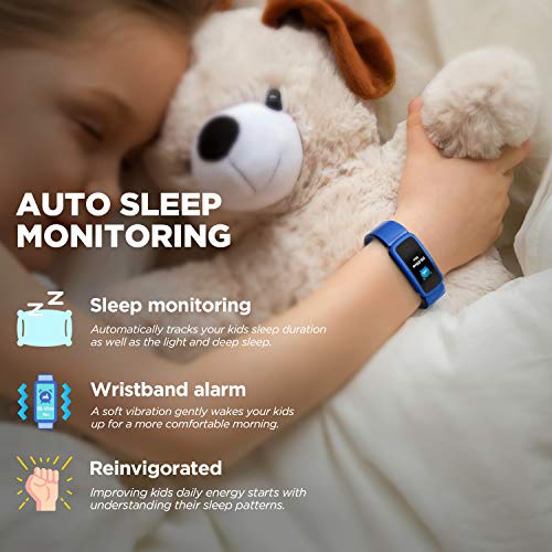 BIGGERFIVE Vigor Pulsera Actividad Inteligente Reloj Inteligente para Niños Niñas Mujer, Impermeable IP68 Deportivo Smartwatch con Podómetro Pulsómetros Monitor de Sueño Contador de Caloría