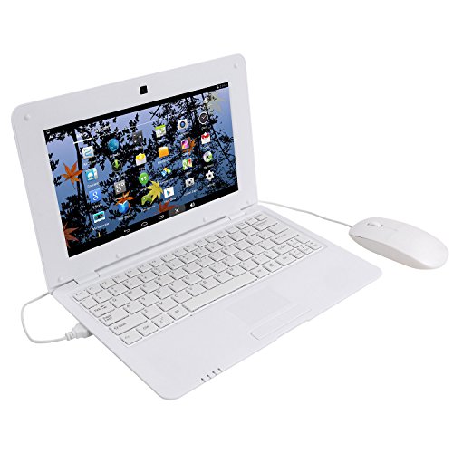 BIGMAC Portátil de 10 pulgadas Android 6.0 Quad Core portátil mini netbook 8 GB WiFi webcam Netflix YouTube google Flash ultra delgado (blanco)