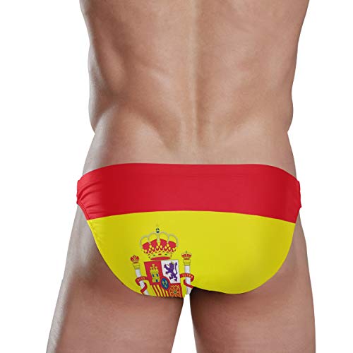 Bikini de natación para hombre, bandera de España con emblema de playa, bikini para hombre, ropa interior 3XL, hombre grande