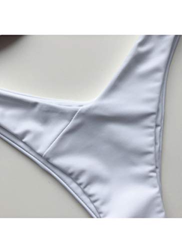 Bikini para Mujer Triangulo Cuello Halter Crop Top con Anudado Tiras Traje de Baño Dos Piezas Conjunto Bikini para Mujer Triangulo Cuello Halter Crop Top con Anudado Tiras Traje de Baño Dos Piezas Conjunto