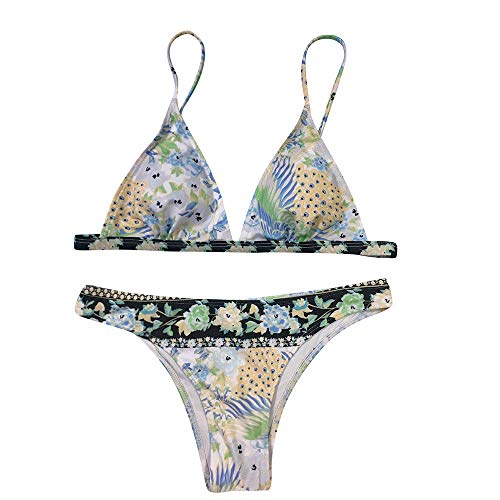 Bikinis Mujer 2019 Push up Sexy Bikini de Tres Puntos con Estampado de Hojas y Lunares Bohemio BaƱAdores con Relleno Sujetador Tops y Braguitas Traje de BaƱo de Dos Piezas riou Bikinis Mujer 2019 Push up Sexy Bikini de Tres Puntos con Estampado de Hojas y Lunares Bohemio BaƱAdores con Relleno Sujetador Tops y Braguitas Traje de BaƱo de Dos Piezas riou
