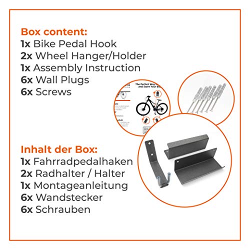 Bikstor - Soporte de pared para pedal de bicicleta MTB