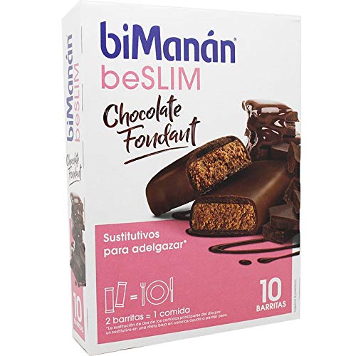 biManán - beSLIM - Sustitutivos para Adelgazar - Barritas Chocolate Fondant - 10uds 310 gr