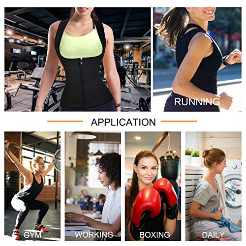 Bingrong Chaleco Neopreno Sauna Mujer Fajas Reductoras Adelgazantes Mujer Compresion para Adelgazante Sudoración para Deporte Fitness (Negro, Medium) Bingrong Chaleco Neopreno Sauna Mujer Fajas Reductoras Adelgazantes Mujer Compresion para Adelgazante Sudoración para Deporte Fitness (Negro, Medium)