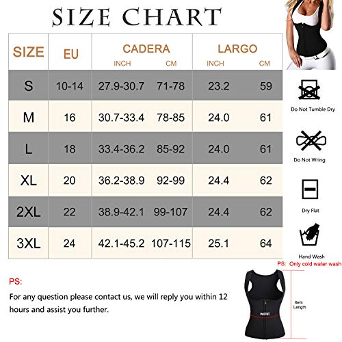 Bingrong Chaleco Neopreno Sauna Mujer Fajas Reductoras Adelgazantes Mujer Compresion para Adelgazante Sudoración para Deporte Fitness (Negro, Small) Bingrong Chaleco Neopreno Sauna Mujer Fajas Reductoras Adelgazantes Mujer Compresion para Adelgazante Sudoración para Deporte Fitness (Negro, Small)