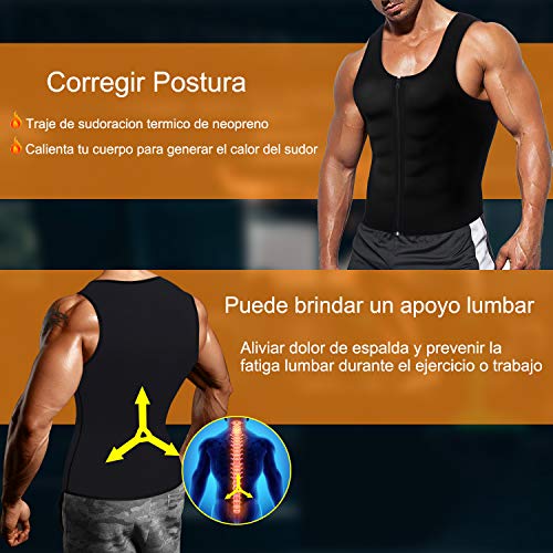 Bingrong Chaleco Sauna Hombre Fajas Reductoras Adelgazantes Hombres Compresion de Neopreno Chaleco para Adelgazante Sudoración con Cremallera para Deporte Fitness (Nergo, L) Bingrong Chaleco Sauna Hombre Fajas Reductoras Adelgazantes Hombres Compresion de Neopreno Chaleco para Adelgazante Sudoración con Cremallera para Deporte Fitness (Nergo, L)