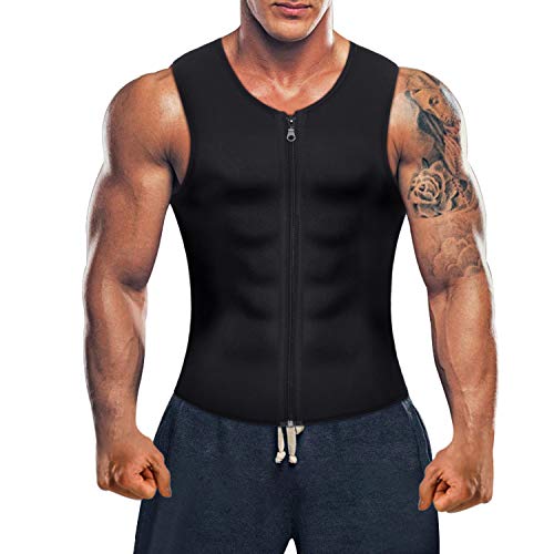 Bingrong Chaleco Sauna Hombre Fajas Reductoras Adelgazantes Hombres Compresion de Neopreno Chaleco para Adelgazante Sudoración con Cremallera para Deporte Fitness (Nergo, L) Bingrong Chaleco Sauna Hombre Fajas Reductoras Adelgazantes Hombres Compresion de Neopreno Chaleco para Adelgazante Sudoración con Cremallera para Deporte Fitness (Nergo, L)
