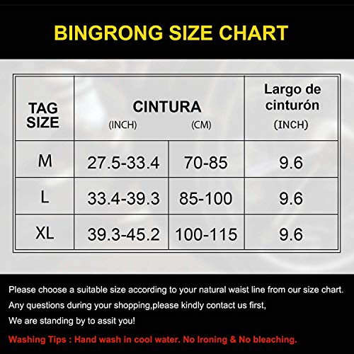 Bingrong Faja Deporte Entrenador de Cintura Entrenador Faja Reductora Adelgazante Faja de Fitness Neopreno Cintura Fajas Deportivas Lumbar Hombre Velcro (Negro, Large)