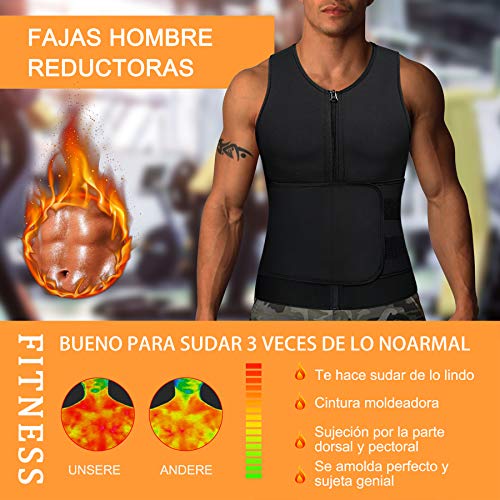 Bingrong Fajas Deportivas Chaleco Sudoracion Hombre con Cremallera Fajas para Adelgazar Sauna Fitness Faja Reductora Adelgazante Chaleco Neopreno Entrenador de Cintura Chaleco Reductor Hombre Bingrong Fajas Deportivas Chaleco Sudoracion Hombre con Cremallera Fajas para Adelgazar Sauna Fitness Faja Reductora Adelgazante Chaleco Neopreno Entrenador de Cintura Chaleco Reductor Hombre
