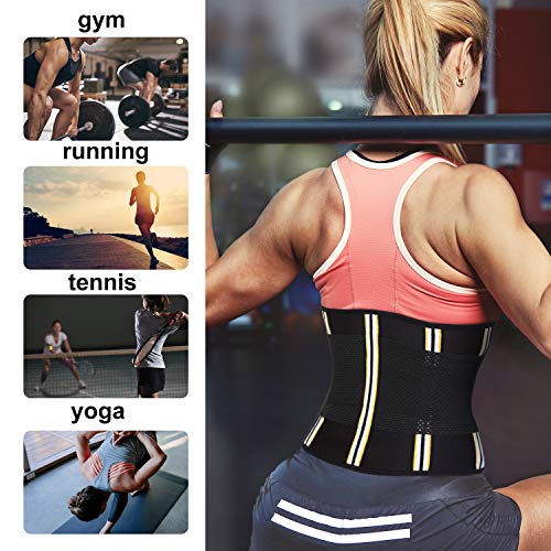 Bingrong Fajas Reductoras Adelgazantes Faja Lumbares Mujer Trabajo Fajas Deportivas Neopreno Cinturón Lumbar Mujer Waist Trainer Corset Fajas para Adelgazar Entrenador de Cintura (Negro, Small)