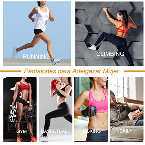 Bingrong Pantalones para Adelgazar Mujer Pantalón de Sudoración Adelgazar Pantalones Cortos de Neopreno térmicos para Ejercicio para Pérdida de Peso Deportivo (Negro, Large)