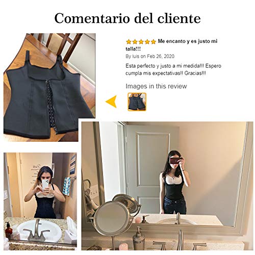 Bingrong Ropa Faja Reductora Mujer Adelgazante Lencería Moldeadora Shapewear Body Waist Trainer Corse de Abdomen Chaleco Moldeador Mujer (Negro, Large)