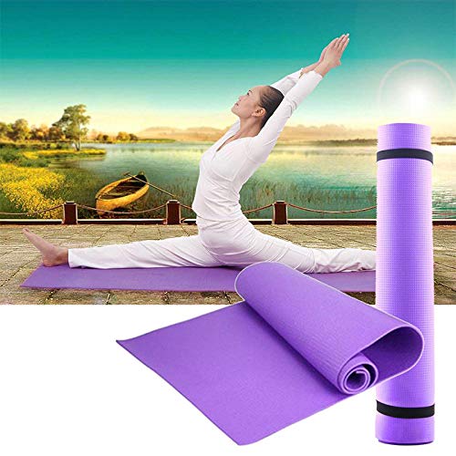 Binwwe Esterilla de Yoga Esterilla de Ejercicio Antideslizante Gruesa para Entrenamiento en el Hogar Gimnasio Fitness Deportes Almohadilla de Ejercicio (Purple, 173cmX60cmX0.6cm)