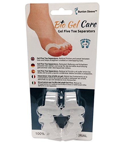 BIOGELCARE Separadores de gel para dedos de pies, 2 pares para pies izquierdo y derecho | Cojines y alisadores de dedos | 100% reciclables de suave gel bio BIOGELCARE Separadores de gel para dedos de pies, 2 pares para pies izquierdo y derecho | Cojines y alisadores de dedos | 100% reciclables de suave gel bio