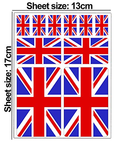 Biomar Labs® 10pcs Pegatina Reino Unido Britanica UK Inglesa Flag Bretaña Bandera Vinilo Adhesivo Coches Cascos Motos Ciclomotores Bicicletas Ordenador Portátil D 24