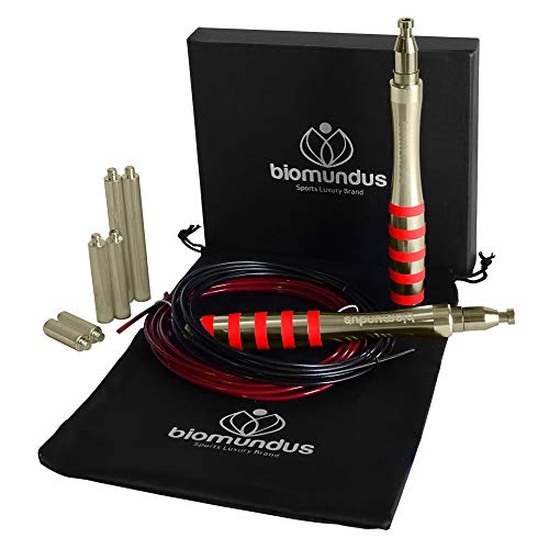 biomundus Cuerda Saltar comba Crossfit Hombre Mujer comba Boxeo La comba para Saltar Alta Velocidad autoajustable Aluminio Incluye 3 lastres+ Cuerda Extra+ Bolsa portadora. comba Boxeo (Rojo) biomundus Cuerda Saltar comba Crossfit Hombre Mujer comba Boxeo La comba para Saltar Alta Velocidad autoajustable Aluminio Incluye 3 lastres+ Cuerda Extra+ Bolsa portadora. comba Boxeo (Rojo)