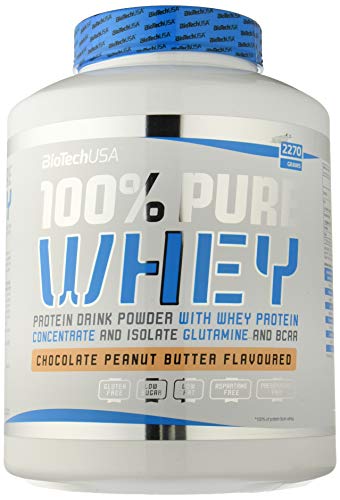 BioTech 100% Pure Whey Proteínas de Suero de Leche, Sabor Chocolate y Mantequilla de Cacahuete - 2270 gr