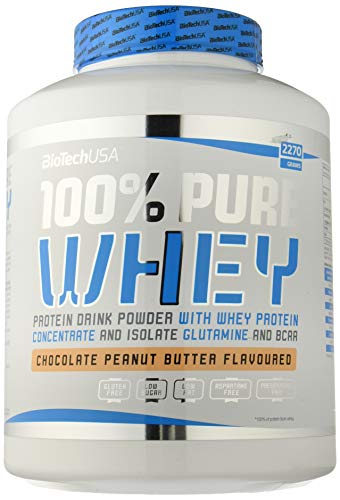 BioTech 100% Pure Whey Proteínas de Suero de Leche, Sabor Chocolate y Mantequilla de Cacahuete - 2270 gr BioTech 100% Pure Whey Proteínas de Suero de Leche, Sabor Chocolate y Mantequilla de Cacahuete - 2270 gr
