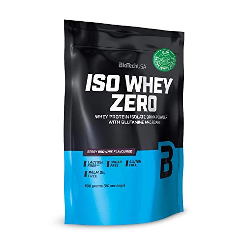 BioTech IsoWhey Zero Proteínas de Suero de Leche, Sabor Berry Brownie - 500 gr