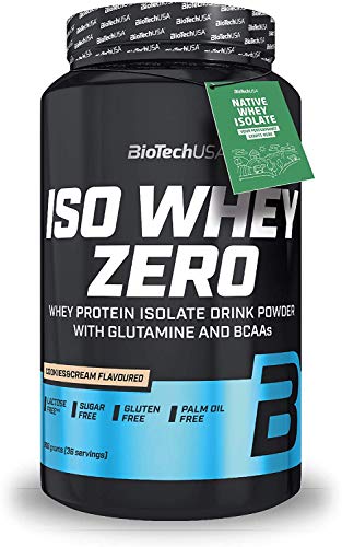 BioTech IsoWhey Zero Suplementos de Proteínas, Sabor Cookies & Cream - 908 gr