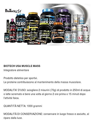 Biotech USA Muscle Mass Ganador de Peso y Carbohidratos Sabor Vainilla - 1000 gr Biotech USA Muscle Mass Ganador de Peso y Carbohidratos Sabor Vainilla - 1000 gr