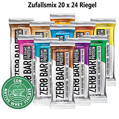 Biotech USA Zero Bar Mix-Box - Caja de barritas proteicas, varios sabores - 20 Unidades de 50 g Biotech USA Zero Bar Mix-Box - Caja de barritas proteicas, varios sabores - 20 Unidades de 50 g